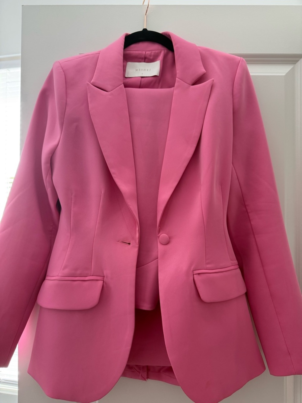 Meshki Pink Tailored Blazer and Pants Suit Set